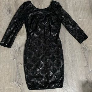 NWT Black Sequin Dress Windsor XS